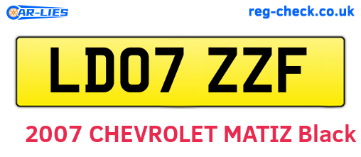 LD07ZZF are the vehicle registration plates.
