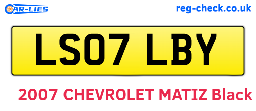 LS07LBY are the vehicle registration plates.
