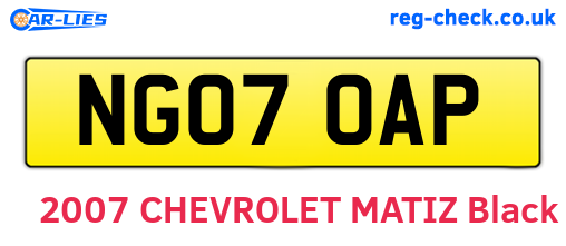 NG07OAP are the vehicle registration plates.