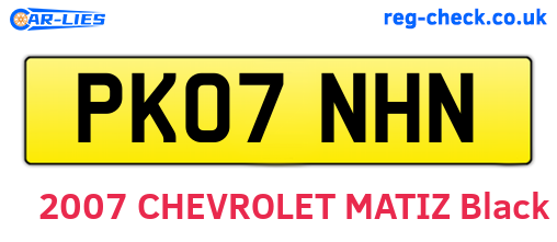 PK07NHN are the vehicle registration plates.