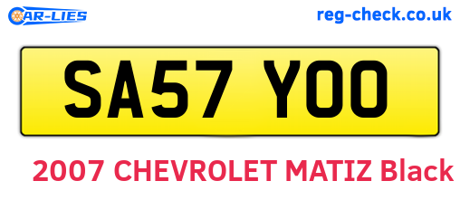 SA57YOO are the vehicle registration plates.