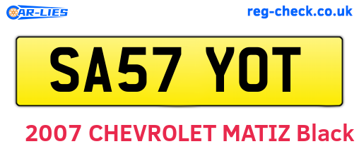 SA57YOT are the vehicle registration plates.