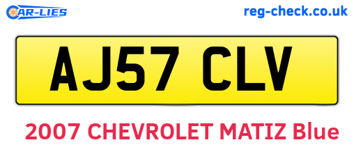 AJ57CLV are the vehicle registration plates.