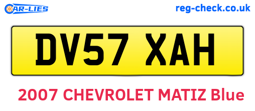 DV57XAH are the vehicle registration plates.
