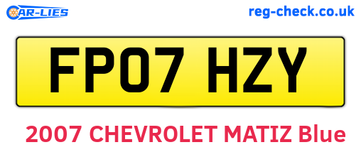 FP07HZY are the vehicle registration plates.