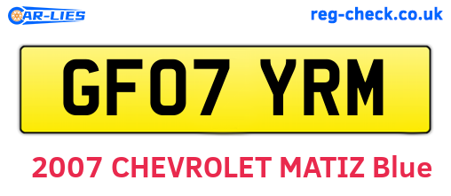 GF07YRM are the vehicle registration plates.