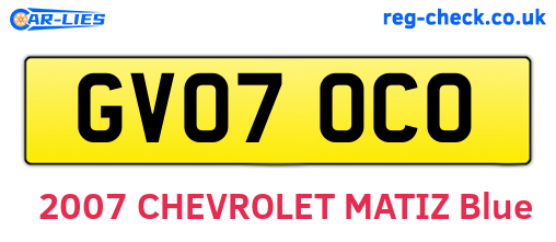 GV07OCO are the vehicle registration plates.