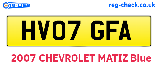 HV07GFA are the vehicle registration plates.