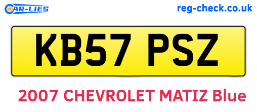 KB57PSZ are the vehicle registration plates.