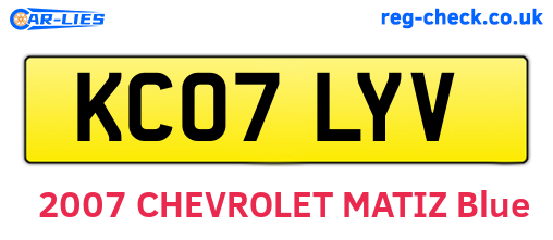 KC07LYV are the vehicle registration plates.