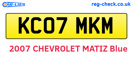 KC07MKM are the vehicle registration plates.