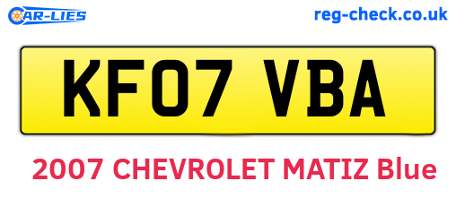 KF07VBA are the vehicle registration plates.