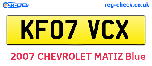 KF07VCX are the vehicle registration plates.