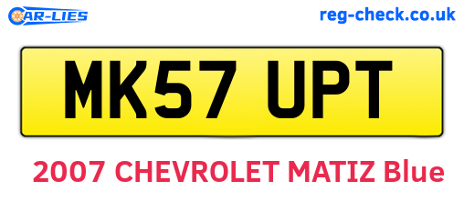 MK57UPT are the vehicle registration plates.