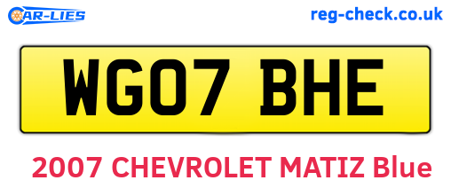 WG07BHE are the vehicle registration plates.