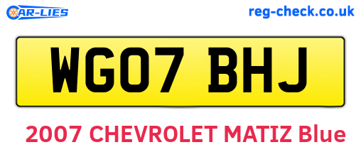 WG07BHJ are the vehicle registration plates.