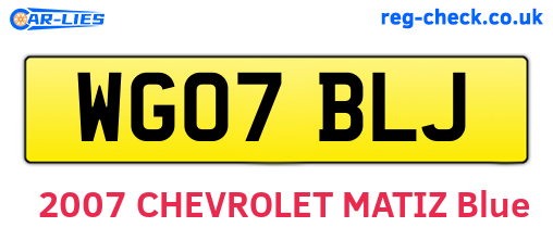 WG07BLJ are the vehicle registration plates.