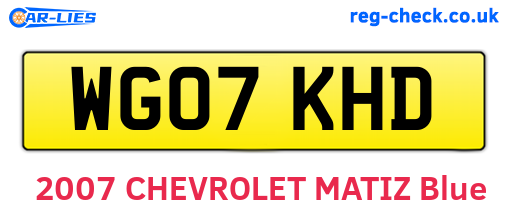 WG07KHD are the vehicle registration plates.