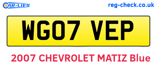 WG07VEP are the vehicle registration plates.
