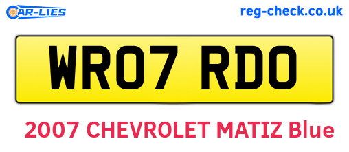 WR07RDO are the vehicle registration plates.