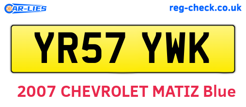 YR57YWK are the vehicle registration plates.