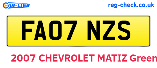 FA07NZS are the vehicle registration plates.
