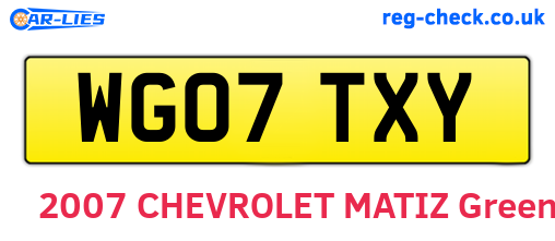 WG07TXY are the vehicle registration plates.