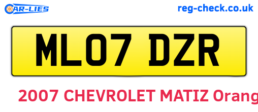 ML07DZR are the vehicle registration plates.