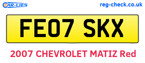 FE07SKX are the vehicle registration plates.