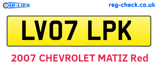 LV07LPK are the vehicle registration plates.
