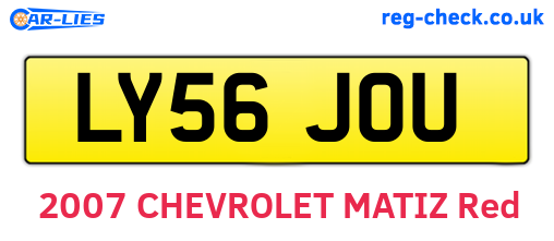 LY56JOU are the vehicle registration plates.