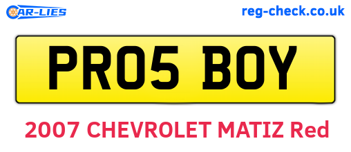 PR05BOY are the vehicle registration plates.
