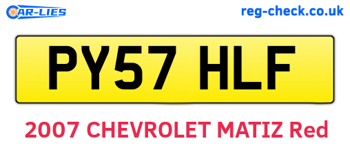 PY57HLF are the vehicle registration plates.