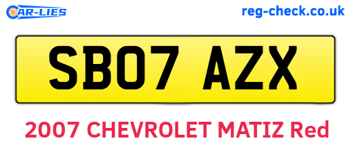 SB07AZX are the vehicle registration plates.