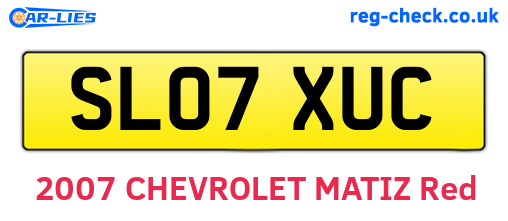 SL07XUC are the vehicle registration plates.