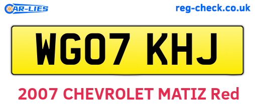 WG07KHJ are the vehicle registration plates.