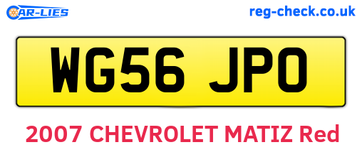 WG56JPO are the vehicle registration plates.