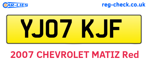 YJ07KJF are the vehicle registration plates.