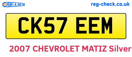 CK57EEM are the vehicle registration plates.