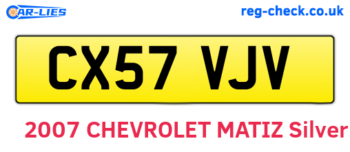 CX57VJV are the vehicle registration plates.