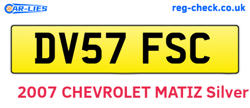 DV57FSC are the vehicle registration plates.