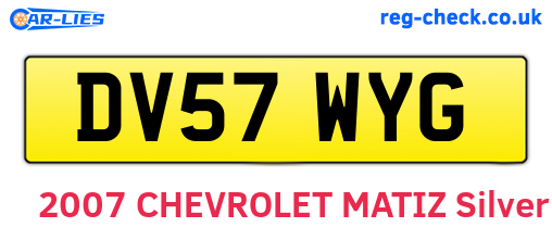 DV57WYG are the vehicle registration plates.