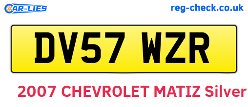 DV57WZR are the vehicle registration plates.