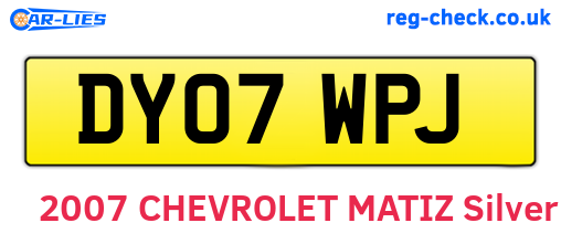 DY07WPJ are the vehicle registration plates.