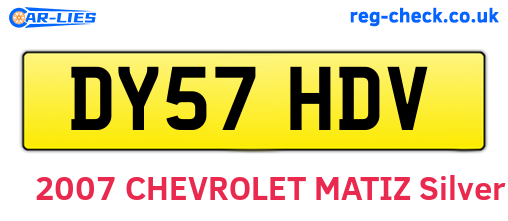 DY57HDV are the vehicle registration plates.