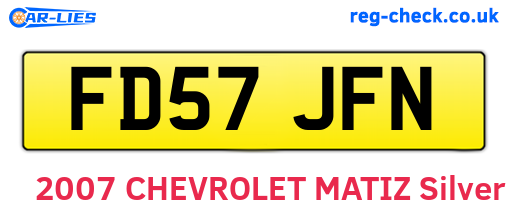 FD57JFN are the vehicle registration plates.