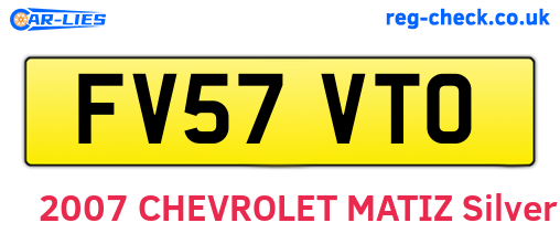 FV57VTO are the vehicle registration plates.