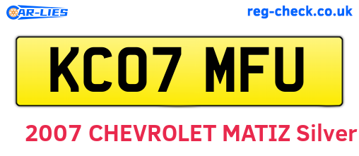 KC07MFU are the vehicle registration plates.