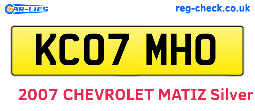 KC07MHO are the vehicle registration plates.