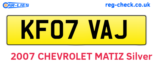KF07VAJ are the vehicle registration plates.